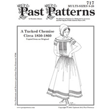 Past Patterns 0717 - 1850s Tucked Chemise Sewing Pattern bust sizes 32"-48"