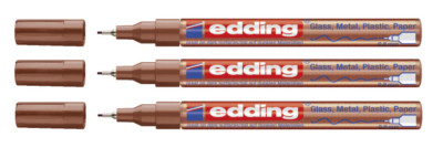 3 x Edding 780 Lackmarker, Lackmalstift Lackstift 0,8 mm kupfer
