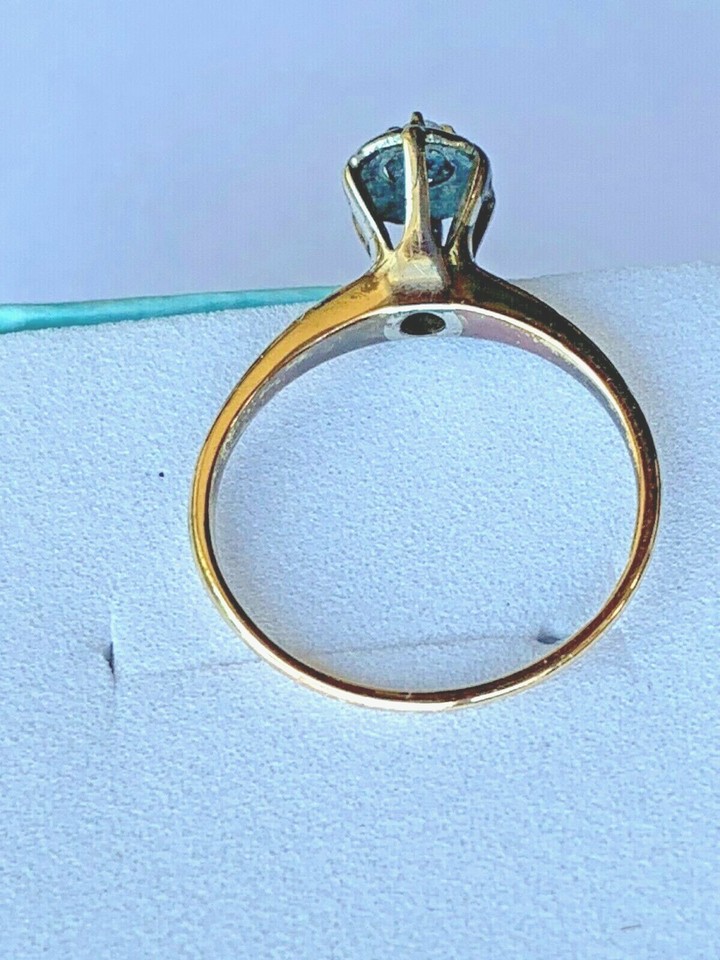 VINTAGE 14K YELLOW GOLD RING WITH SMALL DIAMOND SIZE 5.75 eBay