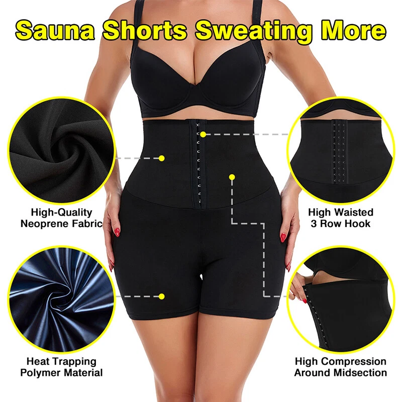 Sauna Shorts for Women Neoprene Pants Sweat Waist Trainer Body Shaper Sportswear - Image 4 of 4