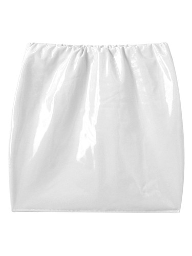 Damen-Minirock hochtailliert Kunstleder Bodycon lässig dehnbar kurze Clubwear - Bild 10 von 121