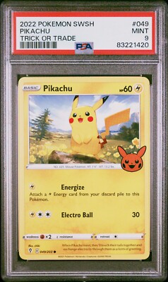 2022 Pokemon Trick Or Trade #049 Pikachu PSA 9 Card MINT! | eBay
