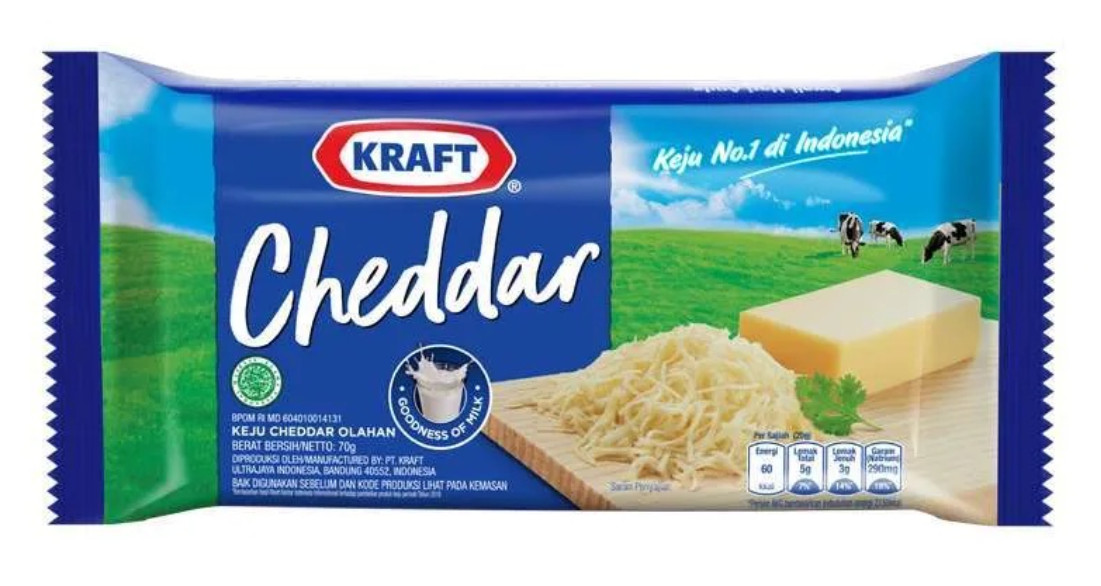 Queso Cheddar Procesado Kraft Desayuno Cocina Hornear Original Halal 70g x3