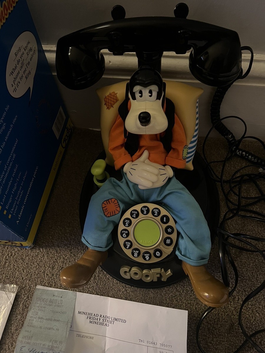 【未使用】TELEMANIA ディズニー グーフィー アニメーション電話 Vintage Disney Goofy Telephone - Talking & Animated, Corded
