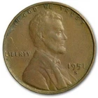 1951 S - Lincoln Wheat Penny - Good/Very Good