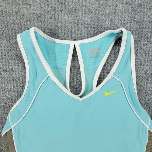 Camiseta sin mangas Nike para mujer pequeña azul ropa deportiva sin mangas sujetador forro elástico - Imagen 2 de 13