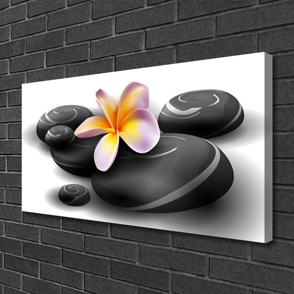Tableau 100x50 fleurs et pierres pour habiller un mur vide sans effort