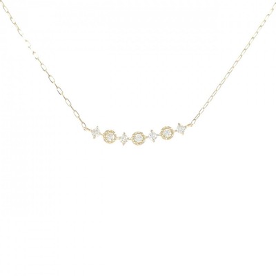 Authentic K18YG Diamond Necklace 0.10CT  #270-003-794-1182