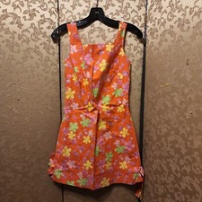 Lilly Pulitzer Vintage While Label Orange Floral Dress Size 2