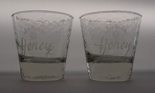 Jim Beam Honey Bourbon 2 St&uuml;ck Gl&auml;ser Whiskey Glas 2cl,4cl Hammerschlagoptik NEU