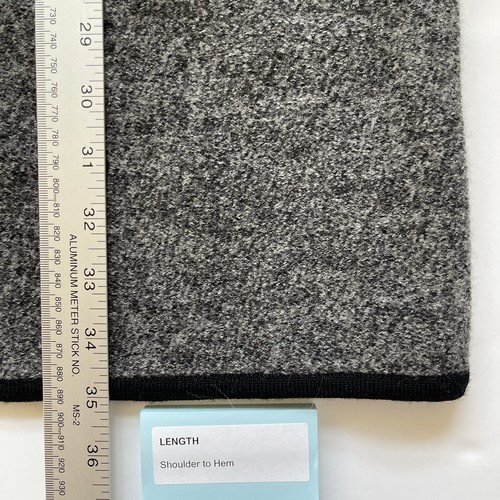 Field Manor Damen Tunika Wolljacke Gr. L grau schwarz Paspel modern Klassiker - Bild 11 von 12