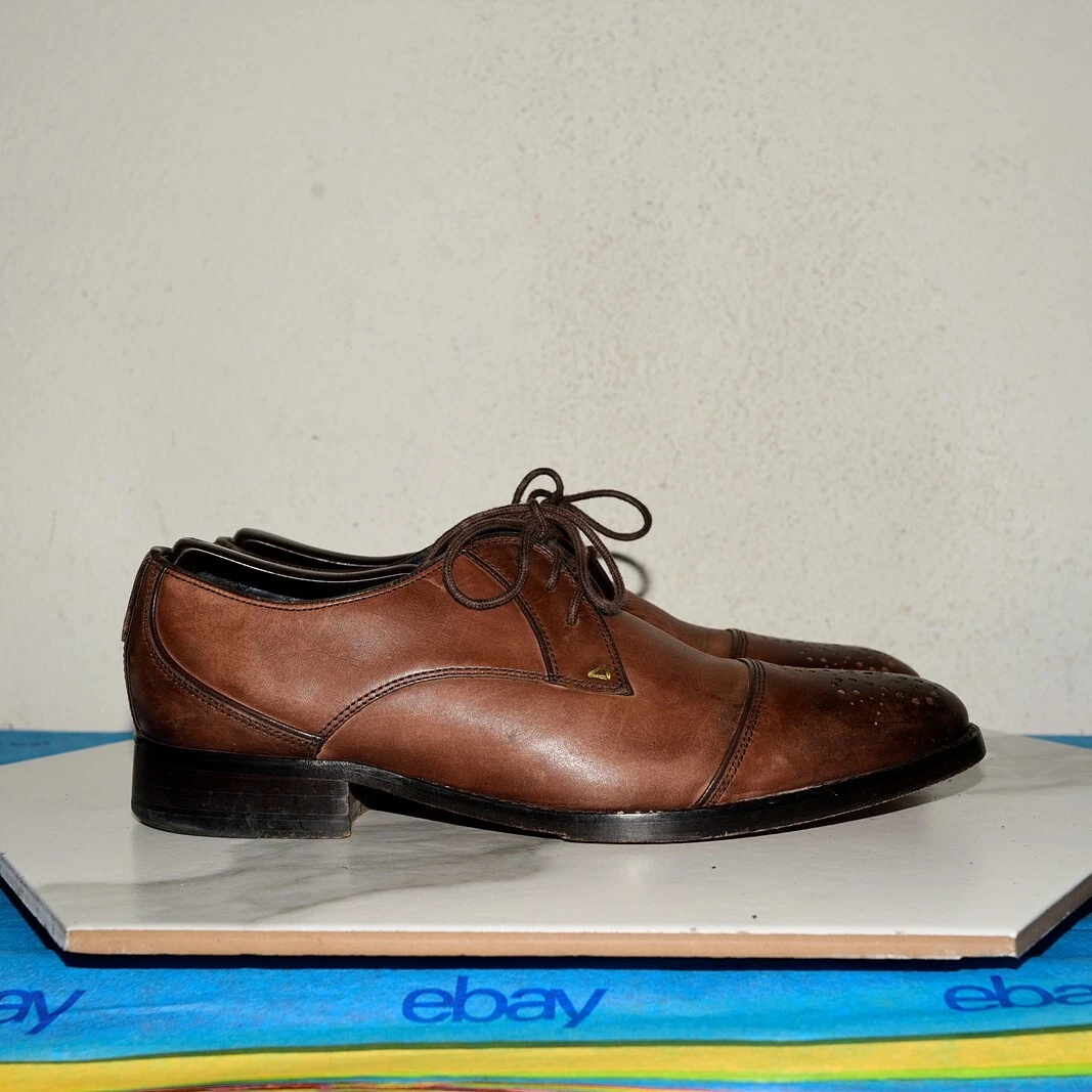 Oliver Sweeney Brown Leather Oxford Shoes Perforated Cap Toe Italy Mens 11 Tivoli Dark Tan | Oxford Shoes | Men main image 4