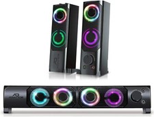 Haut-parleur 2 en 1 Enceintes 2.0 ou Barre de son 2.0 - RGB - 6W RMS - PC et MAC