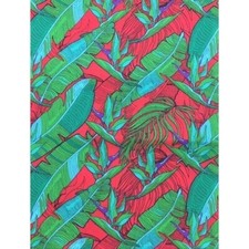 Bird of Paradise on Red - Poly/Cotton Broadcloth Fabric 54" WIDE