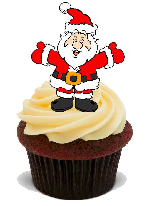 15 PREMIUM CHRISTMAS SANTA STAND UP EDIBLE RICE CARD Cake Toppers XMAS D18