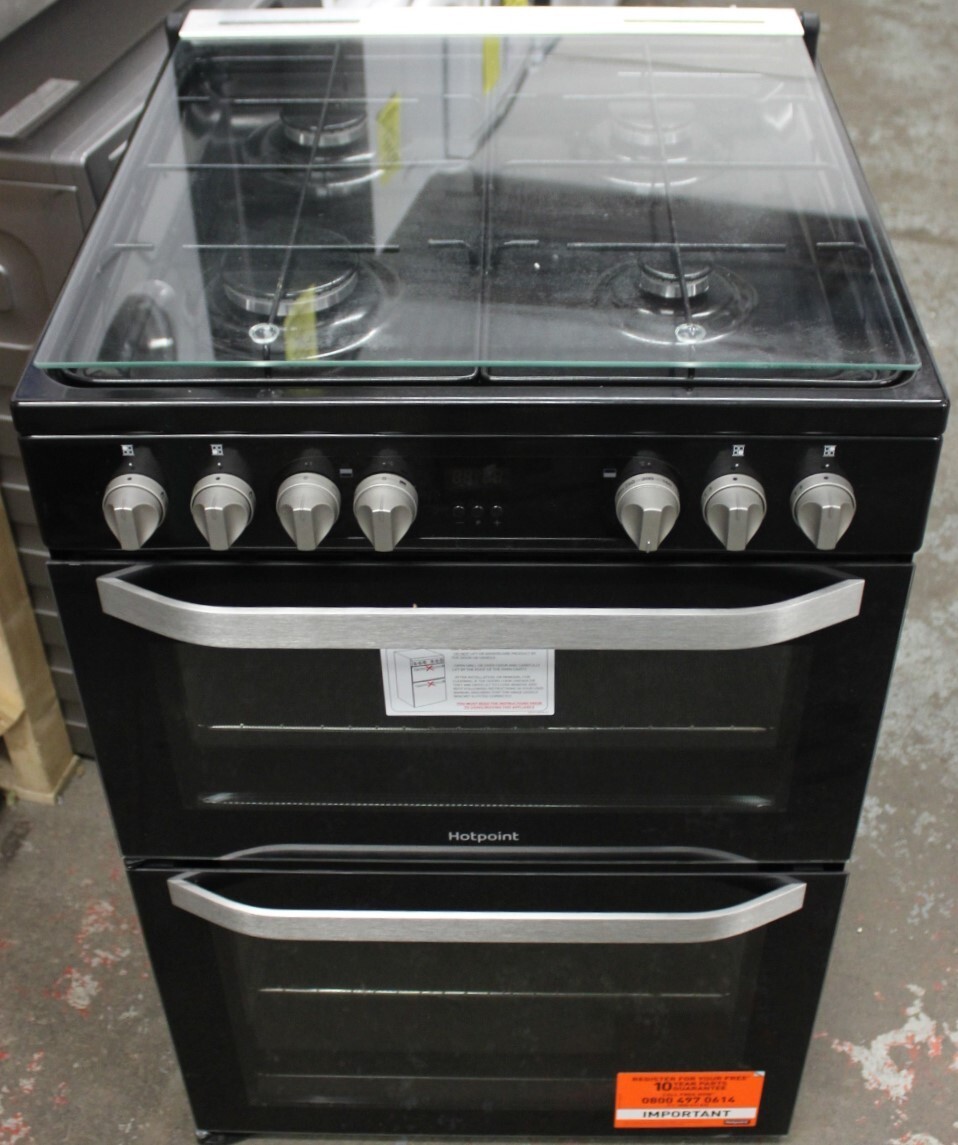 Hotpoint HDM67G9C2CB/UK 60cm Dual Fuel Gas Double Cooker Black