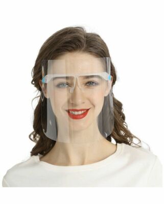 Clear Plastic Protective 8 count Safety Face Shields with 4 Glasses New