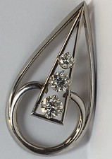 UNIQUE MENS 14K WHITE GOLD 1.7CT DIAMOND PENDANT FREE MASON UNUSUAL VINTAGE 8G