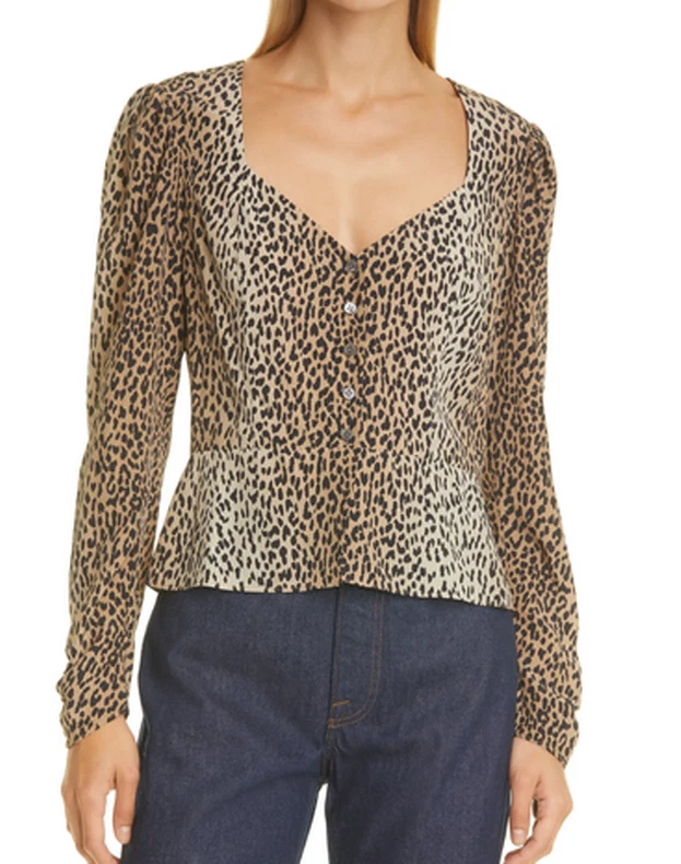 Leopard sales peplum blouse