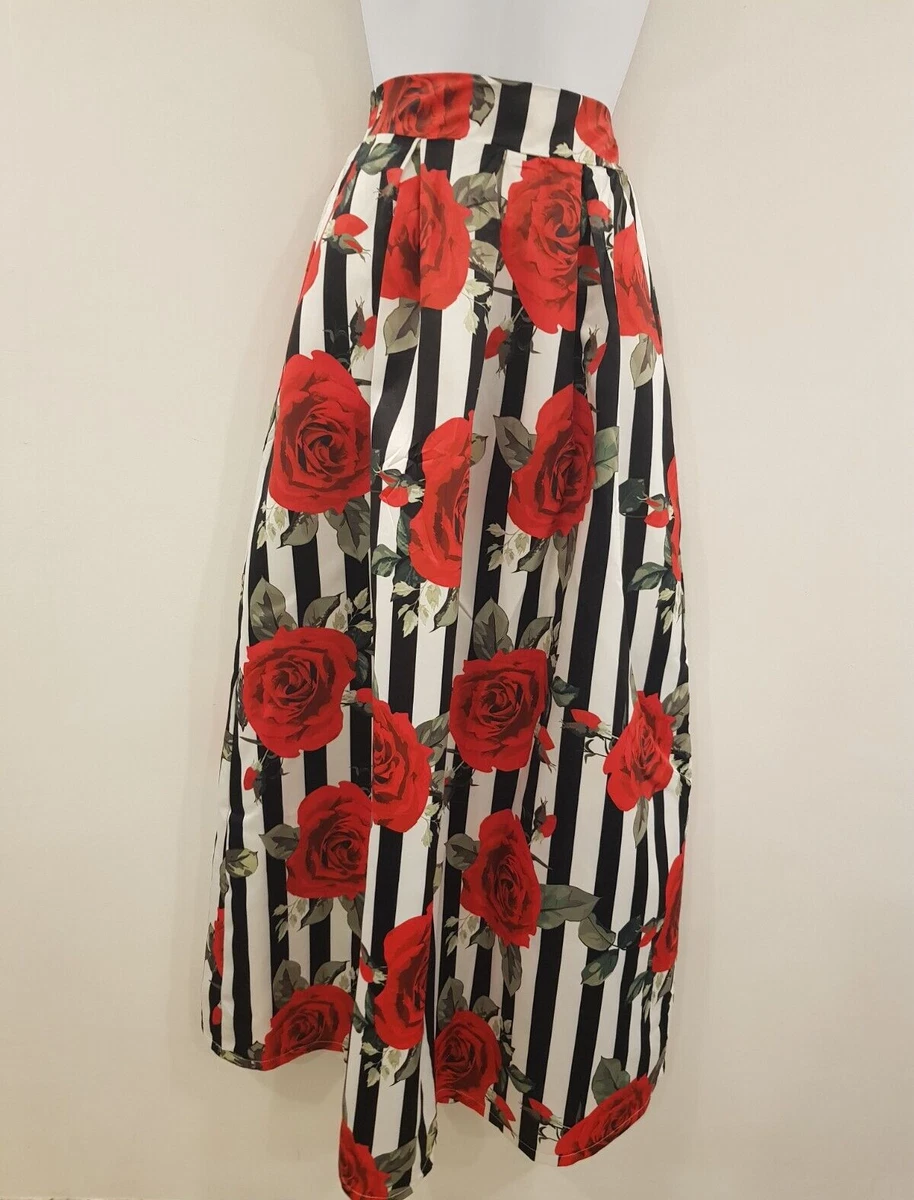 Rose print maxi skirt cheap