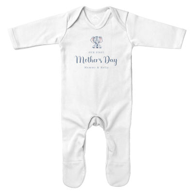 Personalisierter Strampleranzug First Mothers Day Elefant Baby Babys Mama Tochter...
