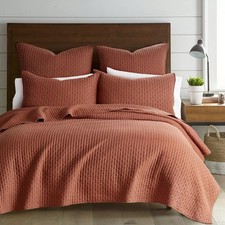 NWT Levtex Home Cross Stitch Adobe Quilt Set 100 Cotton Twin Quilt Sham