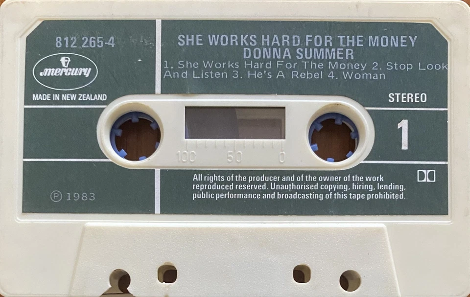 Donna Summer She Works Hard For The Money New Zealand Cassette - Image 3 of 4