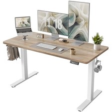 Height Adjustable Electric Standing Desk, 55 x 24 inch, Sit 55 24 inch Maple