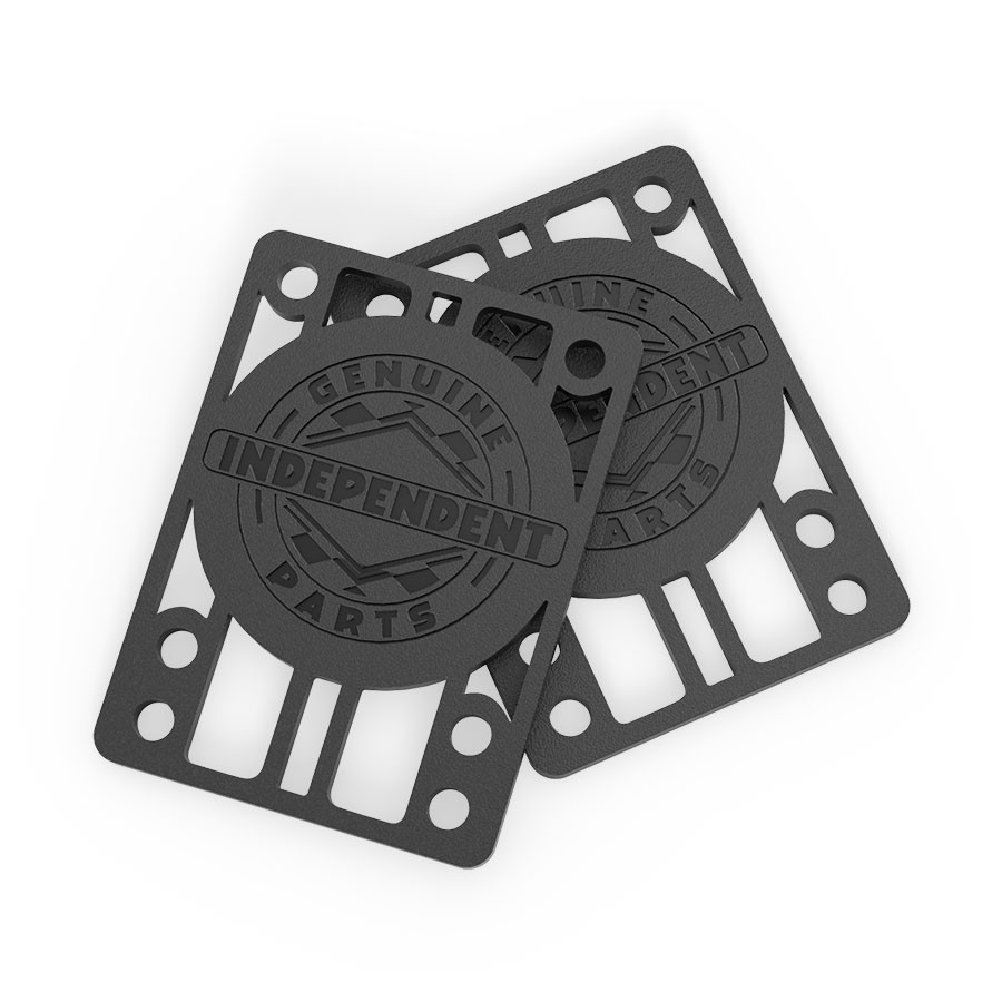 Independent Trucks Skateboard Hardware 1" Black/Red + Tool + Black Indy Risers
