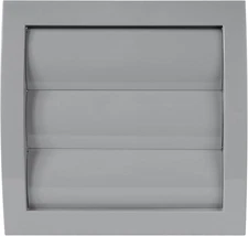 4-Inch Gray Air Cover, Dryer and Bathroom Exhaust Pipe, Louvered Outdoor Open...