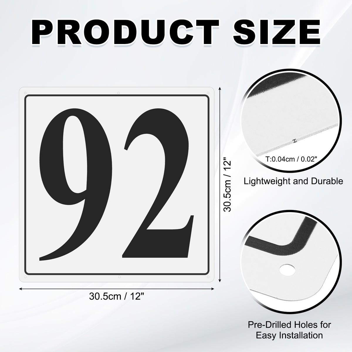 Large Metal Number Sign, 12x12