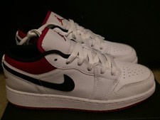 Nike Air Jordan 1 Low GS White Gym Red Black 553560-118 Sz 5.5 y Brand New 7w
