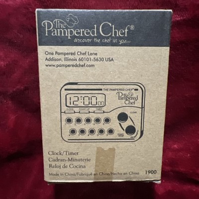BRAND NEW Retired The Pampered Chef 1900 Digital Kitchen Clock Timer SEALED BOX