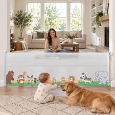 Retractable Baby Gate  Dog Gate -Extends to 120" Wide, 33" Tall