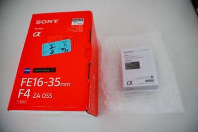 Empty Box of Sony Zeiss Vario-Tessar T* FE 16-35mm f/4 F4 lens SEL1635Z, no lens