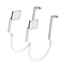 Seulliya 2 Pack USB Type C to 3.5mm Female Headphone Jack White/USB C