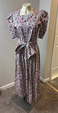 Pre-owned Vintage Laura Ashley Floral Print Maxi Dress Size 4