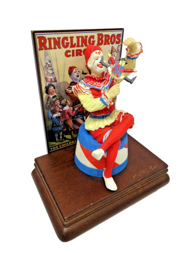 Willitts 1988 Ringling Bros Barnum & Bailey Circus Music Box Clown with Puppet