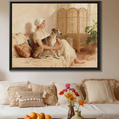 Greyhound Portrait Canvas Dog Owner Wall Art Elegant Decor Oil Painting Artwork
