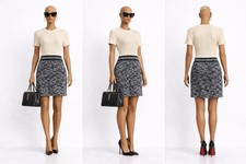 VENUS Women’s Sweater Dress Size S Black Cream Marled Ribbed Knit Bodycon Mini S