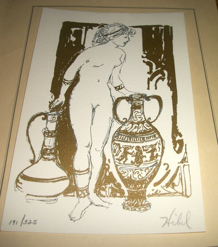 TG 1994 Edna Hibel signiert Weinjungfer der Antike LE Serigrafie Druck Echtheitszertifikat - Bild 3 von 4