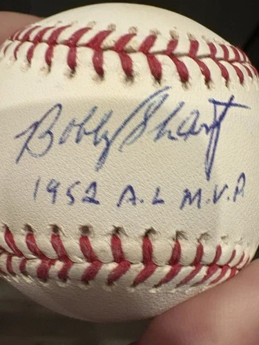 Bobby Shantz 1952 Al MVP Signed Autograph Official League Baseball Tristar Auth