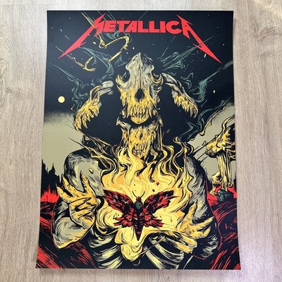 Metallica 2020 Moth Into Flame Original Poster Numbered Wolf Skull Jack