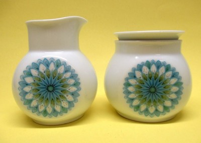 Noritake BAHAMA Cremer & Lidded Sugar MCM 1967÷ Younger Image HIPPIE