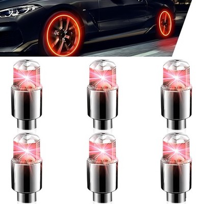 6 PCS LED Tire Valve Caps, Waterproof Wheel Tire Valve Lights, Wheel Rim Acce...