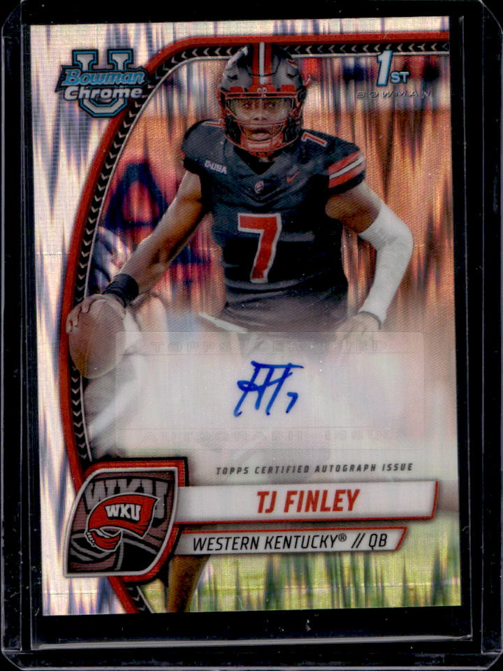 2024 Bowman Chrome University TJ Finley Prospect Auto Stealth Refractor #PA-TFI