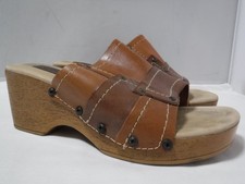 GA2 VTG 90's Y2K Women's LOWER EAST SIDE Studded Patchwork Clog Mule Sandals 8
