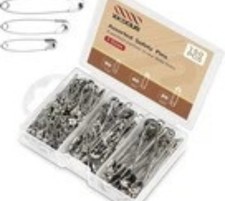 Safety Pins - 150 Pcs Assorted Sizes Silver Pins Bulk - Small Large Heavy D...