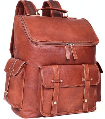 Brown Leather Backpack for Men – 17-inch Genuine Leather Laptop