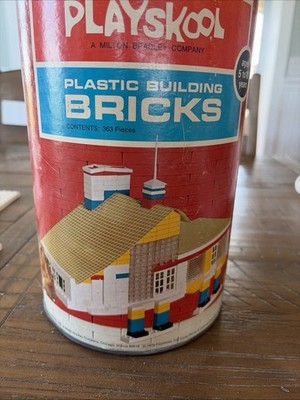Playskool Plastic Building Bricks Vtg  Milton Bradley Company No. 535